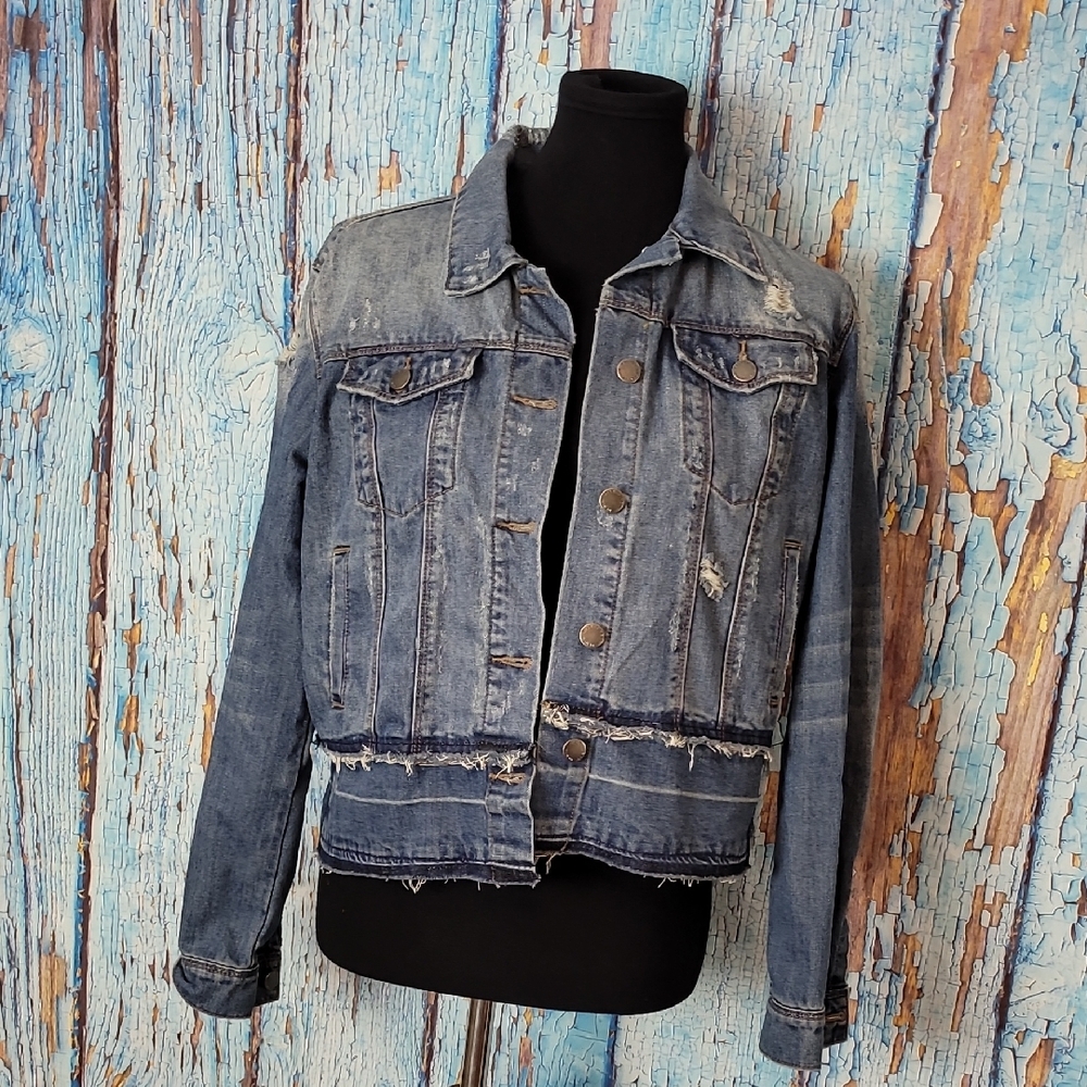 Velvet Heart Distressed Denim Jacket